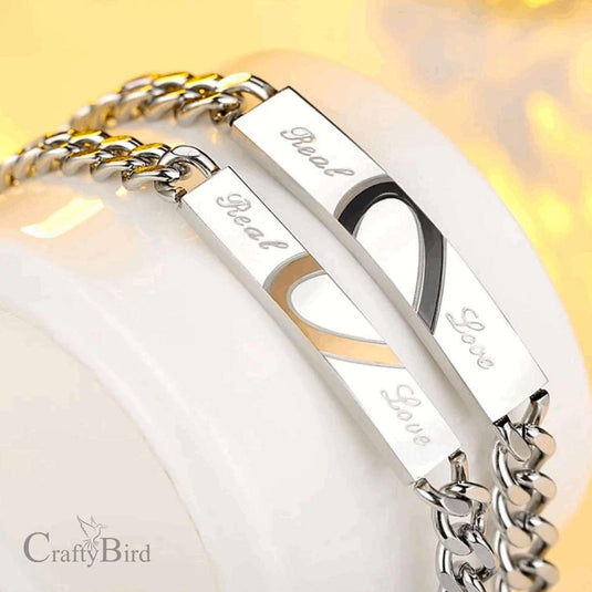 Couple Bracelet His Her Real Love Distance Stainless Steel – product image | Garimas