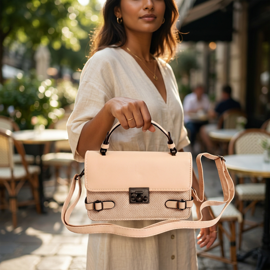 GARIMAS Blush Pink Faux Leather Handbag for Girls