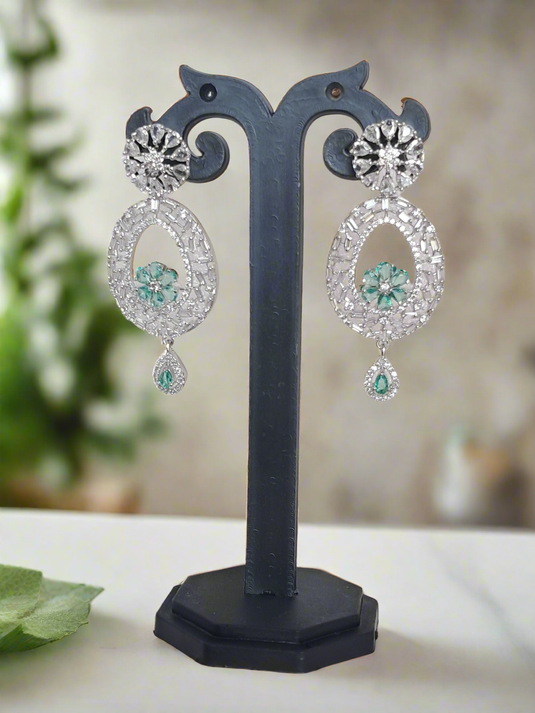 Aqua Green American Diamond Earring