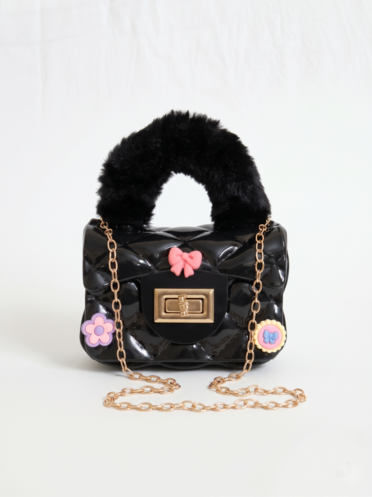 GARIMAS Black kids silicone handbag, clean main product image without watermark