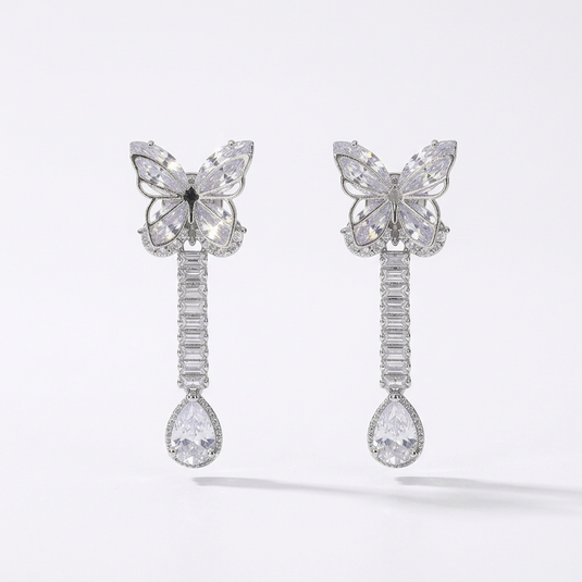 Additional product view of handmade Turkish butterfly drop earrings by GARIMAS.