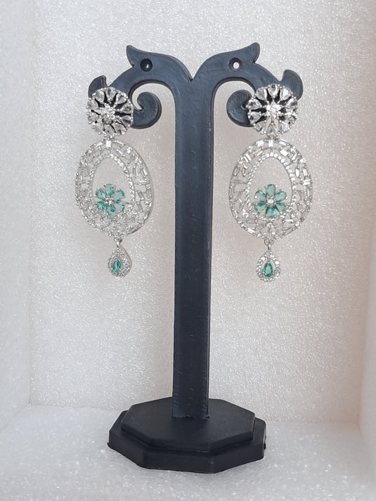 Aqua Green American Diamond Earring