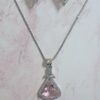 Aqua Pink Pendant Set with Earrings and silver Plated chain - Garimas