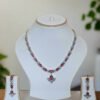 Silver Plated American Diamond Necklace Sets With Pink Stone | Garimas Lifestyle