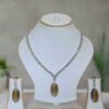 Silver Plated Aqua yellow Stone American Diamond Necklace Sets | Garimas Lifestyle