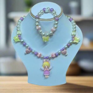 Purple Beads Necklace and Bracelet Set for Girls | GARIMAS
