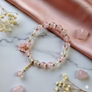 Sparkle Glass Beads Tassel Bracelet With Cute Enamel Butterfly Charm | Garimas