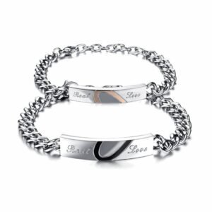Couple Bracelet His Her Real Love Distance Stainless Steel - Garimas