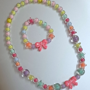Girls Multicolor beaded Necklace with Bracelet | GARIMAS