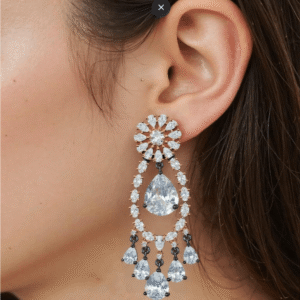 Copper Gold Plated American Diamond Danglers Earrings - Garimas