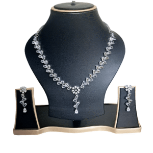 Silver Plated American Diamond Necklace Sets | Garimas Lifestyle