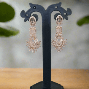 Rose Gold Plated  American Diamond Necklace Sets With Pink Stone | Garimas Lifestyle