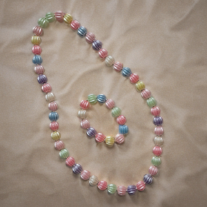 Multicolor Necklace and Bracelet Set with steel metal beads for Baby Girls | GARIMAS