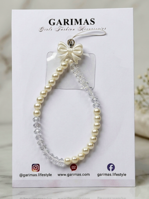Pear and Crystal beaded  mobile phone charm