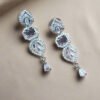 Purple Stone with American Diamond Drop Earring |  Garimas