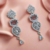 Pink Stone with American Diamond Drop Earring |  Garimas