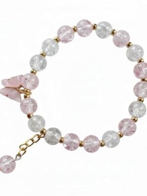 Sparkle Glass Beads Tassel Bracelet With Cute Enamel Butterfly Charm |  Garimas