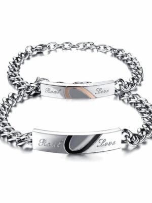 Couple Bracelet His Her Real Love Distance Stainless Steel - Garimas