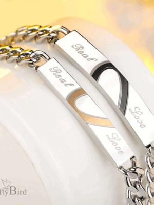 Couple Bracelet His Her Real Love Distance Stainless Steel - Garimas