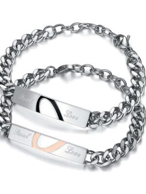 Couple Bracelet His Her Real Love Distance Stainless Steel - Garimas
