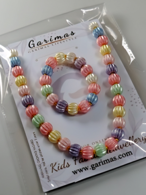 Multicolor Necklace and Bracelet Set for Baby Girls |  Garimas