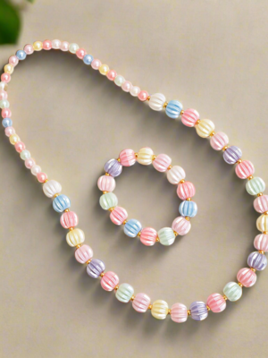 Multicolor Necklace and Bracelet Set for Baby Girls |  Garimas