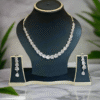 Rose Gold Plated  American Diamond Necklace Sets With White Stone |  Garimas