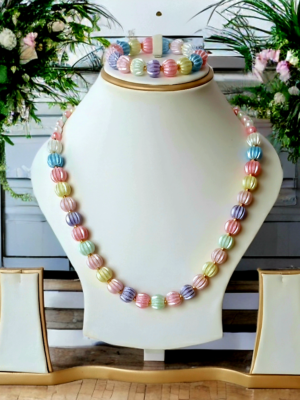 Multicolor Necklace and Bracelet Set for Baby Girls |  Garimas